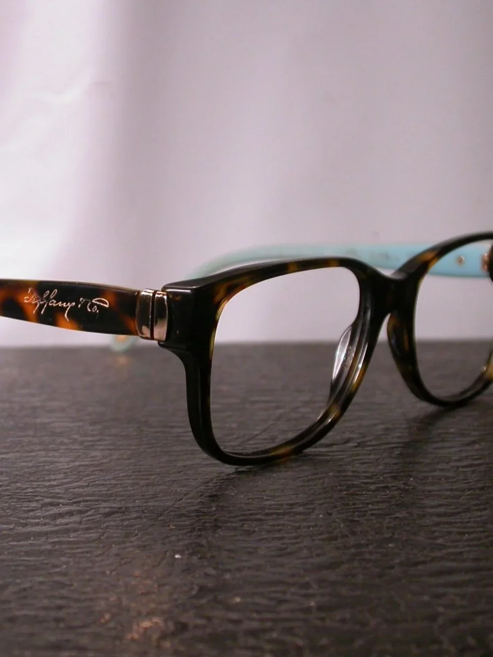 Authentic Tiffany Designer Tortoise Blue Eyeglasses Frames Made in Italy
